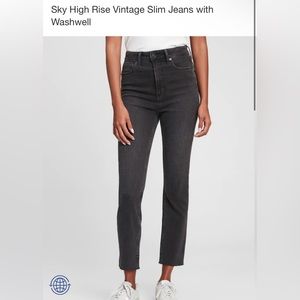 Gap Sky High Rise Vintage Slim Jeans with Washwell size 27 Absolute Black